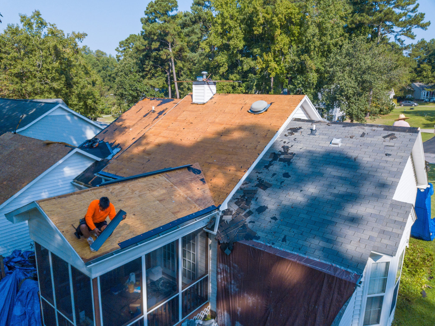 completed residential roofing project